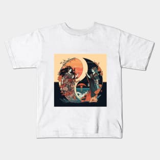 Izanagi & Izanami: Ukiyo-Anime Fusion Kids T-Shirt